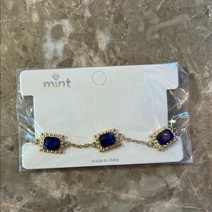 Mint Gold and Blue Bracelet